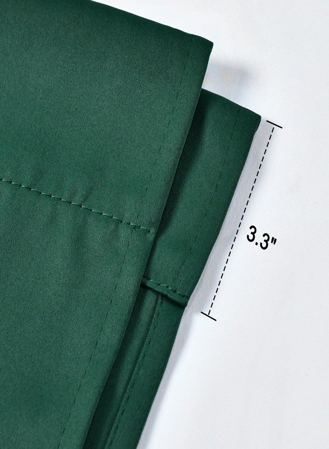 DONREN Christmas Dark Green Tie Up Shade for Bathroom - Farmhouse Kitchen Curtain Thermal Insulated Window Treatment Rod Pocket Balloon Christmas Valance (1PC,34W x 45L) - Image 4